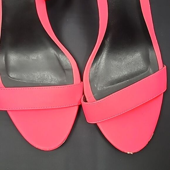 Madden Girl Women's Beella Bright Neon Pink Patent Leather Block Heel Sandal 9 - Picture 6 of 15